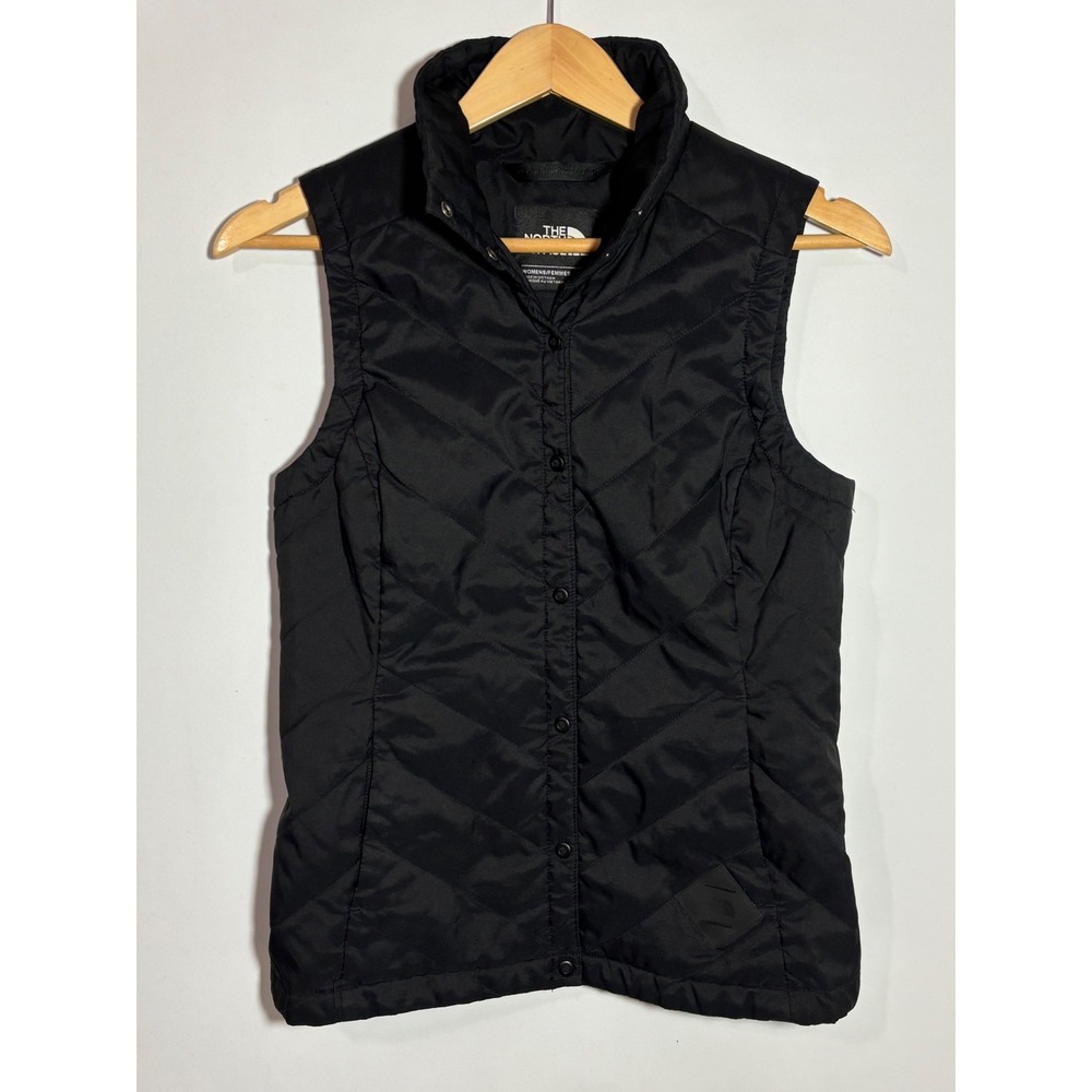 The North Face Womens Black Quilted Zip Up Vest Size XS Lightweight Insulated‎